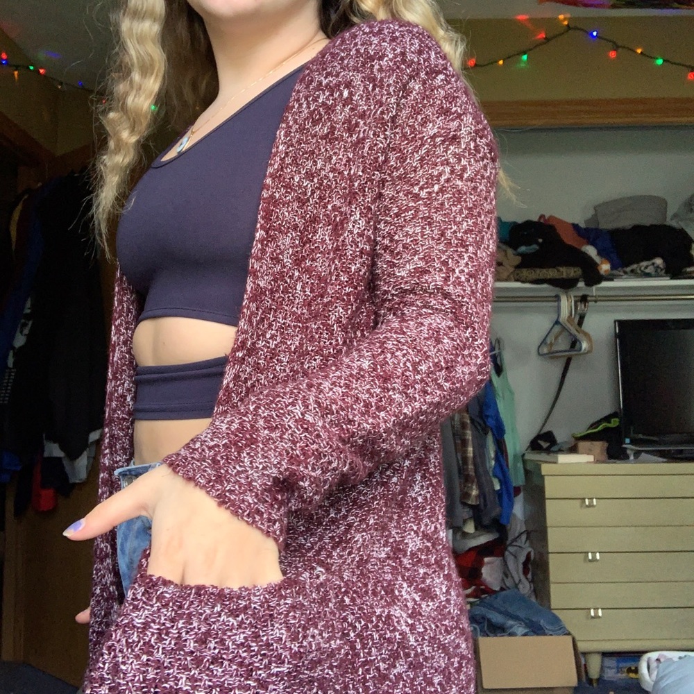 Garage Burgandy Cardigan